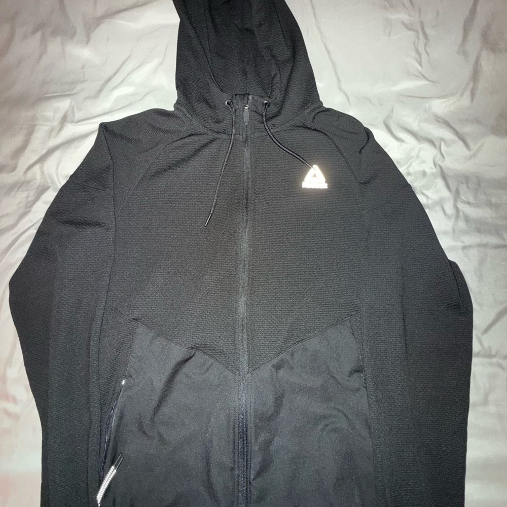 Reebok Black Zip-Up Men's Hoodie Active Gym Wear Polyester Spandex
